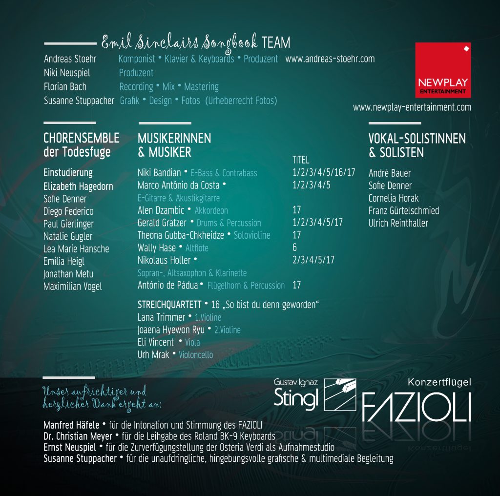 Emil Sinclairs Songbook Team Auflistung